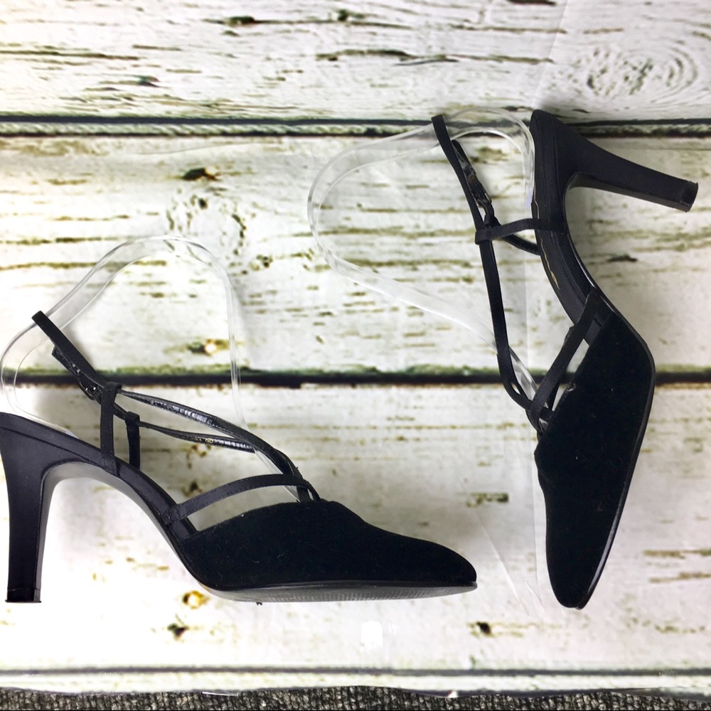 Nina Black Faux Suede Heels Size 8.5 M